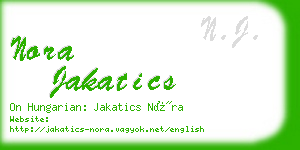 nora jakatics business card